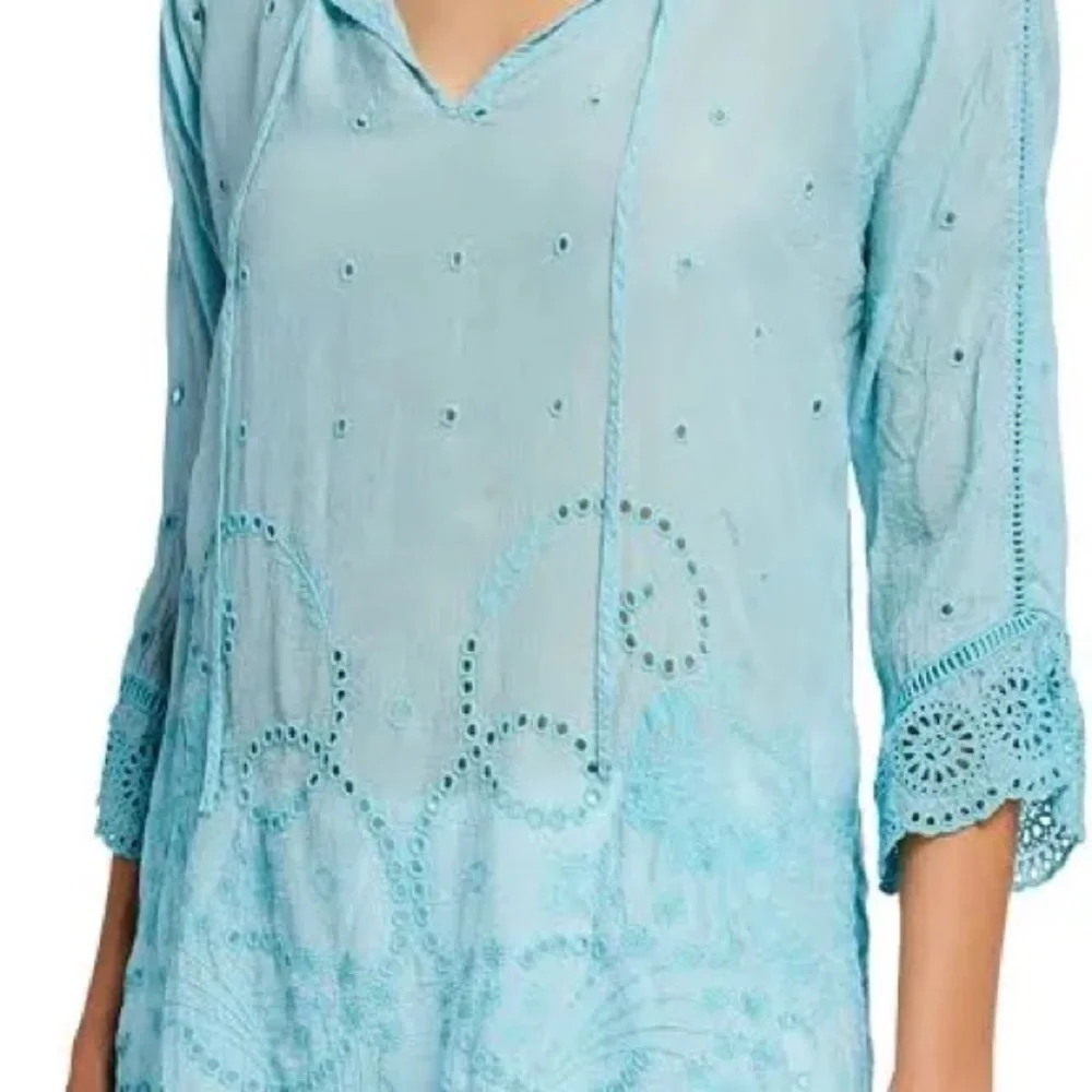 Johnny Was Natalie Tunic in Turquoise - Picture 2 of 9